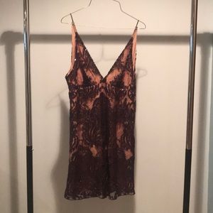 Free people lace overlay mini dress